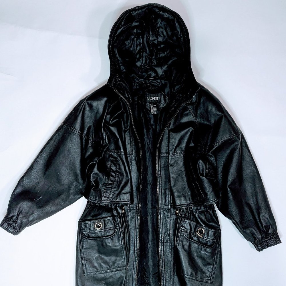 80s Vintage Real Leather Winter Coat